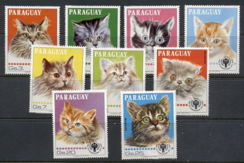 Paraguay-1979-IYC-International-year-of-the-Child-Cats-MUH