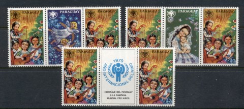 Paraguay-1979-IYC-International-year-of-the-Child-labels-MUH