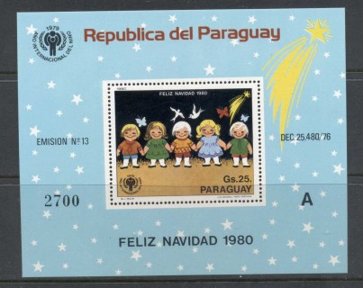 Paraguay-1980-IYC-International-year-of-the-Child-Xmas-MS-MUH