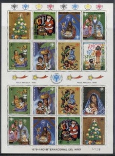 Paraguay-1980-IYC-International-year-of-the-Child-Xmas-sheetlet-MUH