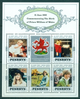 Penrhyn-Is-1982-Birth-of-Prince-William-MS-MUH-Lot30072