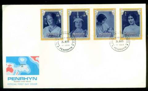 Penrhyn-Is-1985-Queen-Mother-FDC-lot51655