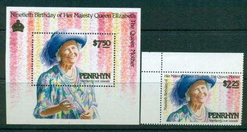 Penrhyn-Is-1990-Queen-Mother-MS-MUH-Lot20484