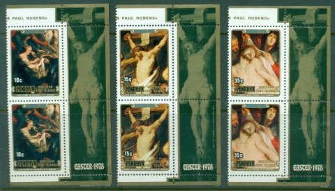 Penrhyn-Is-1978-Easter-Paintings-by-Rubens-pairs-MLH