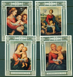 Penrhyn-Is-1983-Xmas-Paintings-by-Raphael-4x-MS-MLH