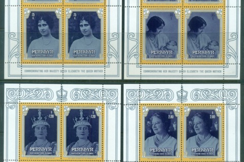 Penrhyn-Is-1985-Queen-Mother-85th-Birthday-2xMS-MUH