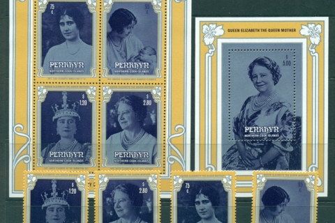 Penrhyn-Is-1985-Queen-Mother-85th-Birthday-MS2-MUH-Lot30073