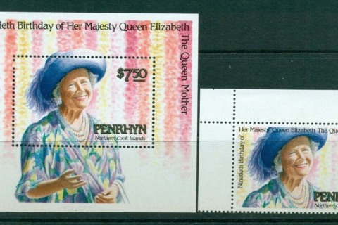 Penrhyn-Is-1990-Queen-Mother-MS-MUH-Lot20484