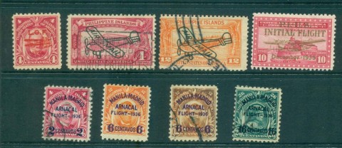 Philippines-1928-on-Asst-Airmail-Opt-MH-FU-lot31745