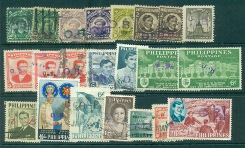 Philippines-1930s-era-Official-Handstamp-Asst-FU-lot31741