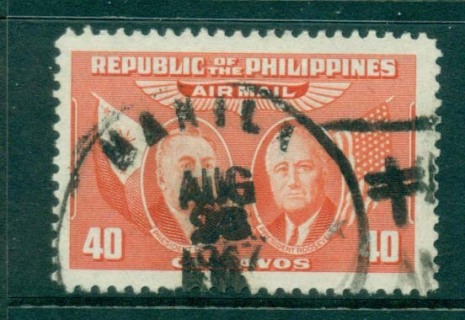 Philippines-1947-Roosevelt-40c-Airmail-FU-lot31733