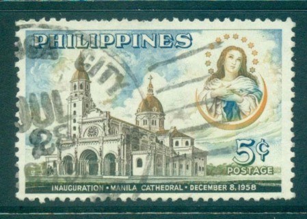 Philippines-1958-Manila-Cathederal-FU-lot31669