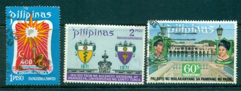 Philippines-1971-3-Airmail-Asst-FU-lot31740