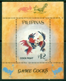 Philippines-1997-Birds-Game-Cocks-12p-MS-MUH