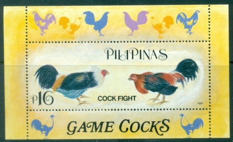 Philippines-1997-Birds-Game-Cocks-16p-MS-MUH