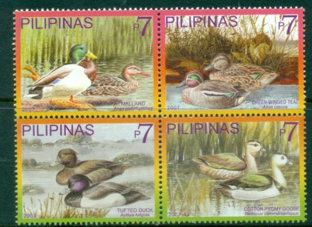 Philippines-2007-Birds-Wild-Ducks-Block-4-MUH
