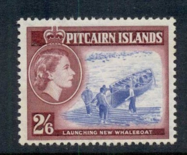 Pitcairn-Is-1957-QEII-Pictorial-Launching-New-Whaleboat-2-6d-MUH