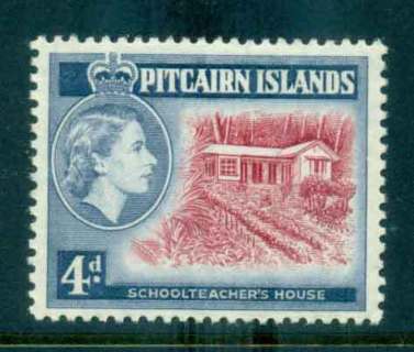 Pitcairn-Is-1958-QEII-Pictorials-4d-Redrawn-MLH-lot43307