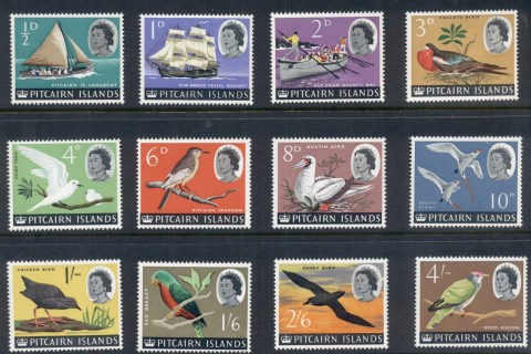 Pitcairn-Is-1964-65-QEII-Pictorials-Boats-Birds-to-4-12-13-no-8-MUH