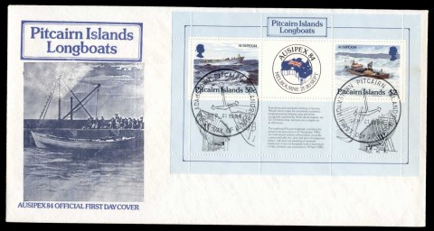 Pitcairn-Is-1984-Ausipex-Pitcairn-Island-Longboats-MS-FDC