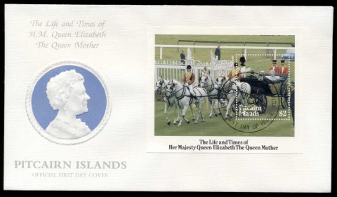 Pitcairn-Is-1985-Queen-Mother-85th-Birthday-MX-2x-FDC