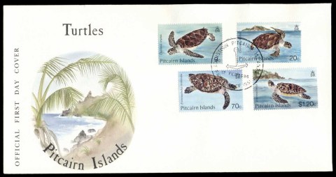 Pitcairn-Is-1986-Turtles-FDC