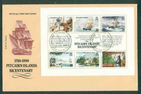 Pitcairn-Is-1989-Bicentenary-Celebrations-MS-FDC-lot45810