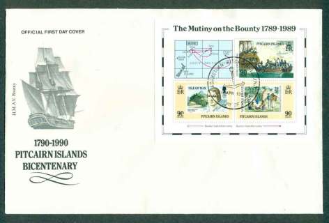 Pitcairn-Is-1989-Bicentenary-Celebrations-MS-FDC-lot45811