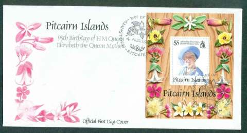 Pitcairn-Is-1995-Queen-Mother-95th-Birthday-MS-FDC-lot45764