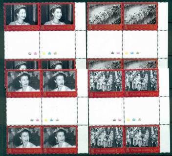 Pitcairn-Is-2003-QEII-Coronation-Anniv-Gutter-Blocks-MUH-lot21464