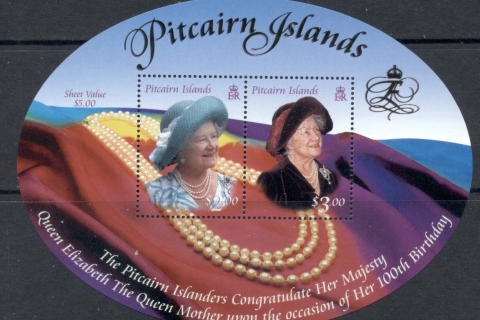 Pitcairn-Is-2000 Queen Mother 100th Birthday MS