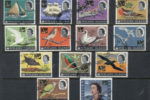 Pitcairn-Is-1967-QEII-Pictorials-Surch-CTO