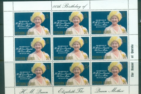 Pitcairn-Is-1982-Queen-Mother-80th-Birthday-sheetlet-MUH