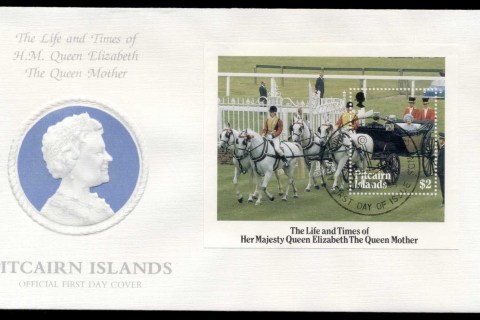 Pitcairn-Is-1985-Queen-Mother-85th-Birthday-MX-2x-FDC