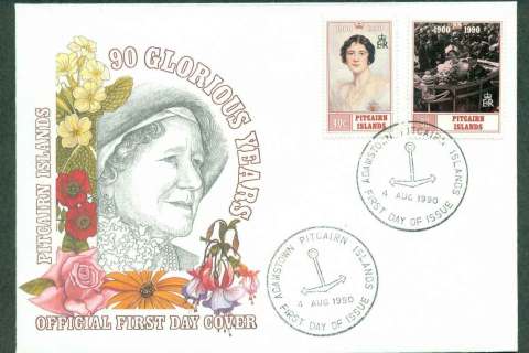 Pitcairn-Is-1990-Queen-Mother-90th-Birthday-FDC-lot45806