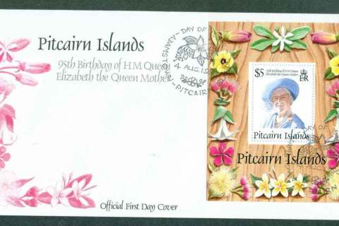 Pitcairn-Is-1995-Queen-Mother-95th-Birthday-MS-FDC-lot45764
