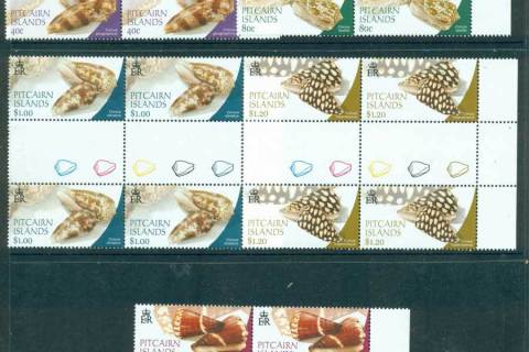 Pitcairn-Is-2003-Cone-Shells-Gutter-Block-MUH-lot21462
