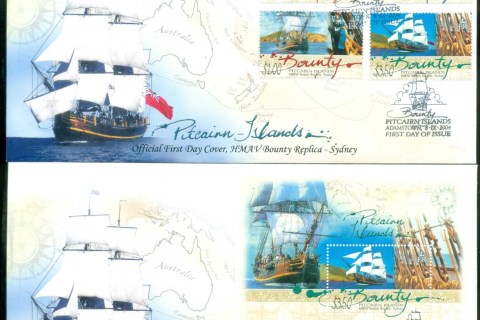 Pitcairn-Is-2004-Bounty-Replica-MS-2xFDC-lot80653