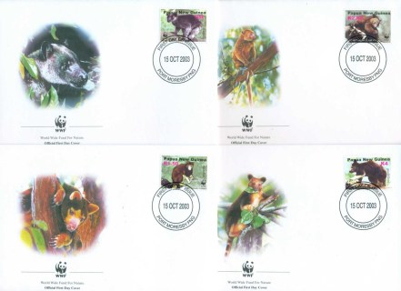 PNG-2003 WWF Tree-kangaroos 4x FDC