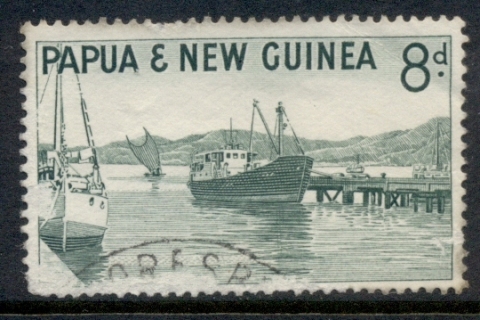 PNG-1961-63-Port-Moresby-Harbour-8d-FU