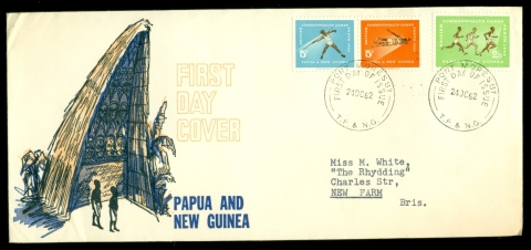 PNG-1962-Commonwealth-Games-hinged-FDC