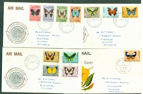 PNG-1966-Butterflies-4x-FDC-lot70727