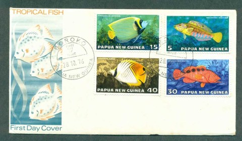 PNG-1976-Fish-FDC-lot70716