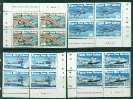 PNG-1984-Airmail-Anniv-Blocks-4-MUH-lot22047