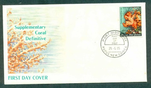 PNG-1985-12t-Coral-FDC-lot70680