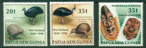 PNG-1990-Birds-Stamp-Exhibition-New-Zealand-MLH