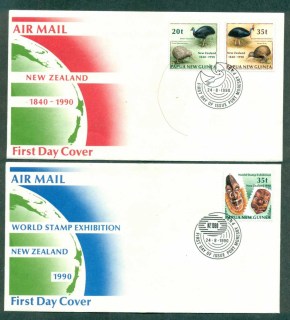 PNG-1990-New-Zealand-90-2xFDC-lot70764