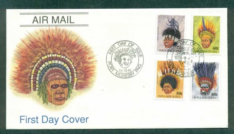 PNG-1991-Headdresses-FDC-lot70771