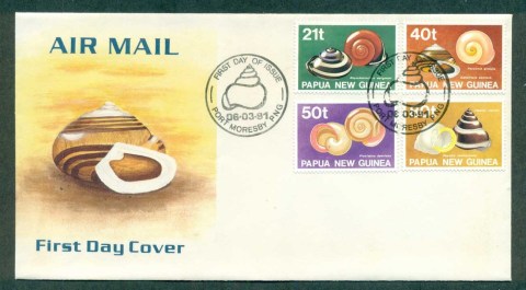 PNG-1991-Land-Shells-FDC-lot70768