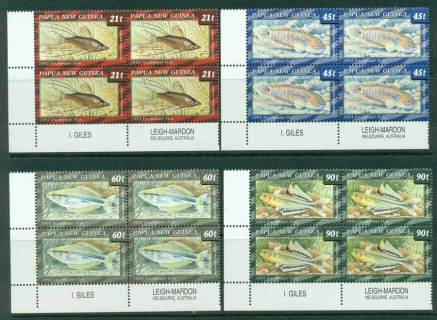 PNG-1993-Freshwater-Fishes-Blocks-4-MUH-lot22070